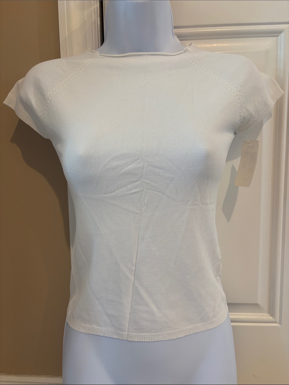Dolce Cabo White Short-Sleeve Knit Tee